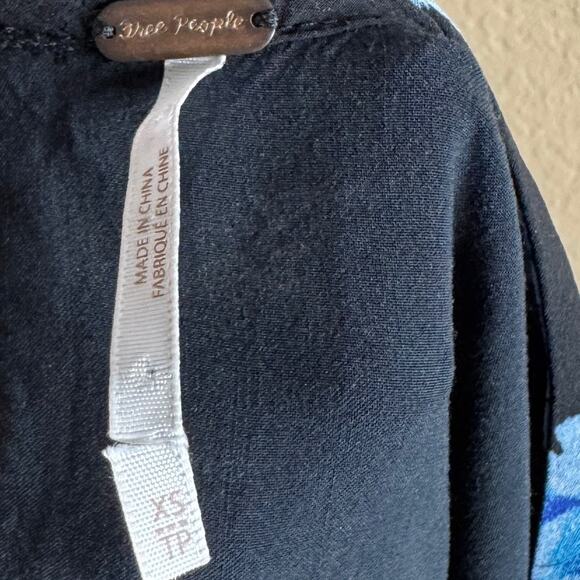 Free People Samantha Lace Up Floral Mini Dress in Black Combo Women’s Size XS - Picture 10 of 12